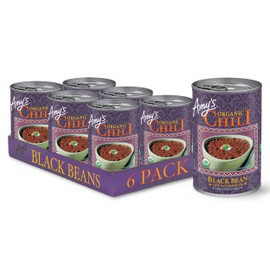 Amy's Chili, Black Bean, Medium Spice, Gluten Free & Organic Vegetarian Chili, Low Fat, 14.7 Oz (6 Pack)