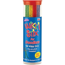WikkiStix Sensory Fidget Toy, Arts and Crafts for Kids, Non-Toxic, Waxed Yarn, 6 inch, Reusable Molding and Sculpting Sticks, American, Assorted Colors, 24 pack