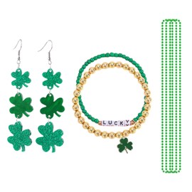 FJHAIY St patricks day accessories St. Patrick's Day Earrings for Women St Patricks Day Bracelets St Patricks Day Necklace st patricks day decorations Set