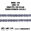 MRELC 428 Motorcycle Chain+ Chain Breaker,114-links Heavy Duty Drive Chain