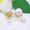 Hiqmic 925 Sterling Silver Post Double sided Pearl Zirconia Ear
