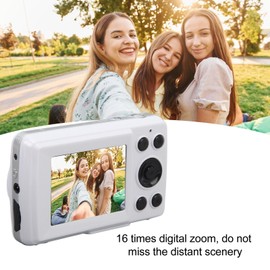 Digital Camera, Portable FHD 1080P 16MP Camera with 2.4" Screen, 16X Digital Zoom, Auto Focus Stabilization, Vlogging Camera for Kids, Students, Kids, Teens,