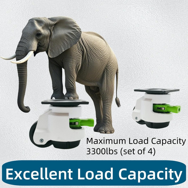 4 Pack Leveling Casters with Ratchet Handle, Adjustable Heavy Duty