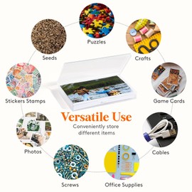 Lifewit 4x6 Photo Storage Box, 20 pcs Inner Photo Case with Lids, Clear Photo Organizers with 1 Sheet Label Sticker, Plastic Craft Storage Box for Seeds Sticker Cards Pictures Stamps Office Supplies