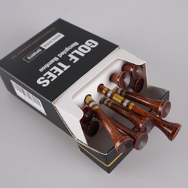 GOCHSS Golf Tees 10pcs 83mm(3.25") Coffee Color Premium Bamboo Golf Tees.