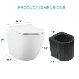 ALYEEPLOR Portable Folding Toilet for Adults Camping, 300LBS Weight Capacity Porta Potty with Removable Toilet Paper Holder for Outdoor, Travel, RV, Boats and Emergency Use (Without Cover)