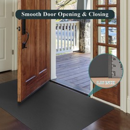 Front Door Mat Indoor Outdoor, Waterproof Low Profile Entrance Mat for Back Door, Leather-Look Soft PVC Rug for Entryway, Easy Clean and Stain Resistant Doormat, Dark Grey, 29.5x17 Inch