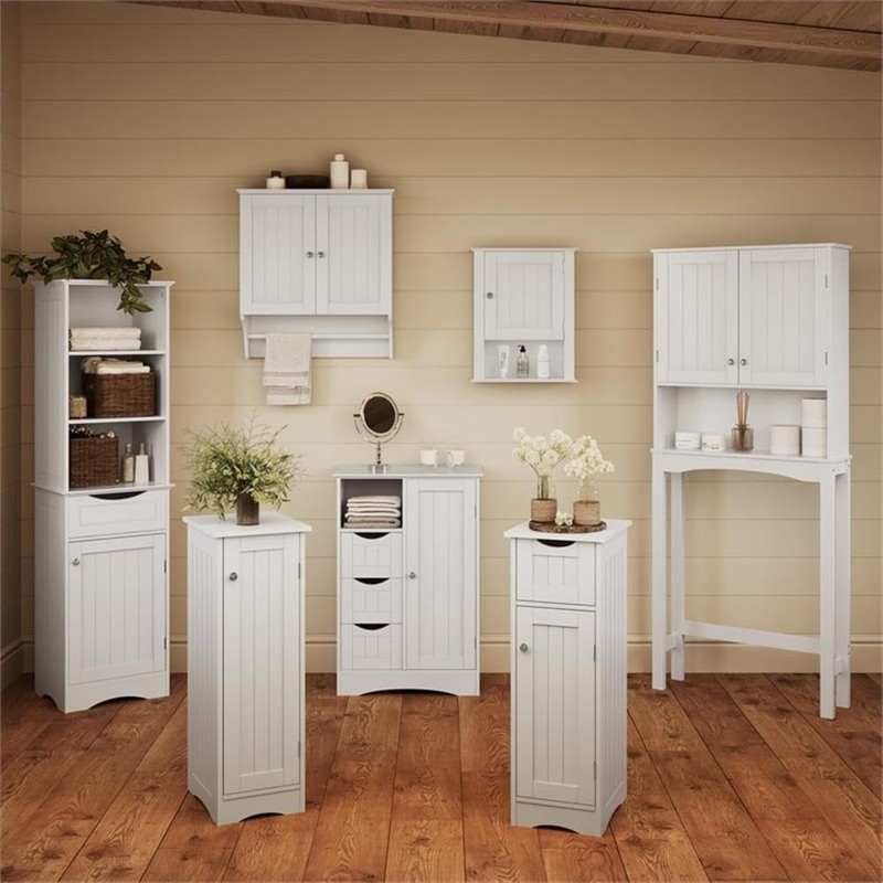 RiverRidge Ashland Slim Linen Cabinet - White - Narrow Cabinet