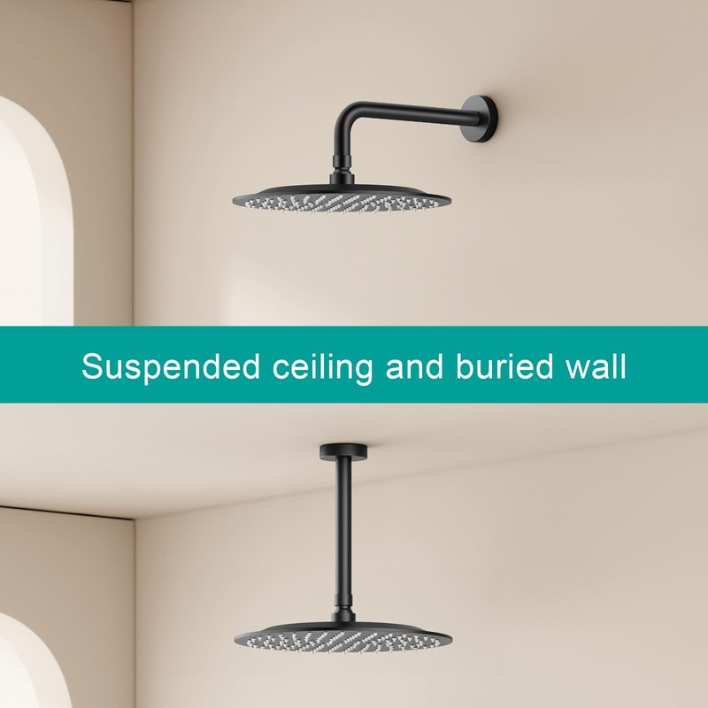 AULEEND All Metal Rain Shower Head - Heavy Duty Stainless