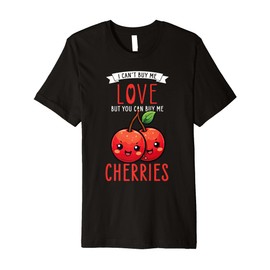 Cherries Kawaii Food Design - Cute Cherries Premium T-Shirt