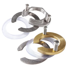 Lyeteung 2 Pieces 31 mm Tap Fixing Nut Set, Tap Fixing Part for Kitchen, Bathroom, Household Hot and Cold Faucet, Brass and Stainless Steel