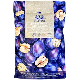 Belevini Prunes Stuffed with Walnuts, Kosher, Vegan, No Sugar Added - Natural Healthy Snack, 17.63 oz - (Pack of 1)