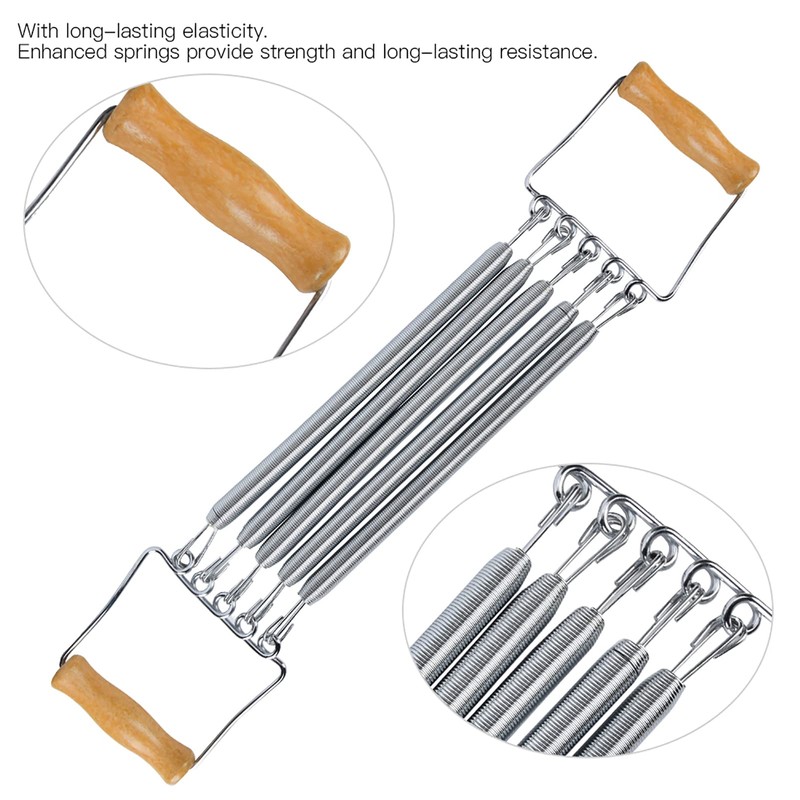 Chest Expander,Wooden Handle Detachable Spring Spring ex Home Exercise Muscle