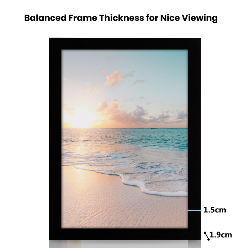 Cispree 4x6 Photo Frame-Black(3Pack), Solid Wood Picture Frame for 6x4