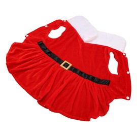 Christmas Dog Dress, Santa Claus Pet Clothes Velvet Skirt, Christmas Outfit Thermal Holiday Girl Puppy Costume, Xmas Holiday Apparel Cute Girl Clothing Red Dresses for Small Medium Dogs Cats(L)