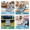 RUBLELITIE Pet Stairs for Dogs 3-Step Non-Slip High-Density Foam with
