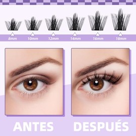 B&Q Kit de Pestañas Anime 8-18mm 120 Clústeres Extensión Gruesa y Rizada Estilo Manga con Efecto Spike Perfecto para Principiantes Uso En Casa o Profesional(kit-Anime 01)