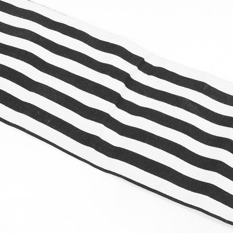 Footrest Black and White Streaks Soft Breathable Adjustable Foot Hammock