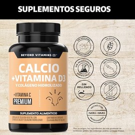 Beyond Vitamins  Calcio 1000  Vitamina D3  Potenciado con Colgeno Hidrolizado y Vitamina C  Caltrato 1000mg con Cpsula Vegana para todas las dietas...
