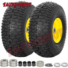 For John Deere WEIZE 15x6.00-6 4Ply Lawn Mower Front Tires and Wheel For John Deere Set Of 2