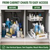 2-Tier Under Sink Organizer Pull-Out Sliding Drawer Rack, White