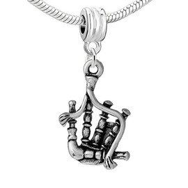 Sexy Sparkles Bagpipes Dangle Bead for Snake Chain Charm Bracelet