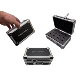 TECH STORE ON Flash USB Thumb Drive Holder Storage Organizer Case | Antistatic and Shockproof (aluminum, extra small, holds 12 USB slots)