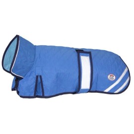 Derby Originals Hydro Cooling Swamp Jacket for Dogs w Harness Opening Reflects Heat & UV Cools  - Royal Blue, 12"