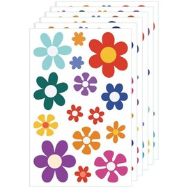 DWUENT 96 Pcs Daisy Wall Stickers, 30x20cm Floral Nursery Decals for Kids Room, Classroom Bedroom Kindergarten Wall Art Decor