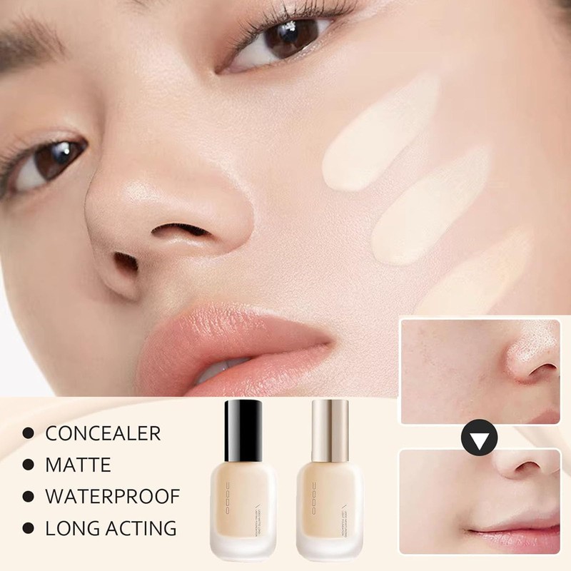Liquid Foundation, Moisturizing Light Foundation, Matte Long-Lasting Cushion Concealer, Gauze