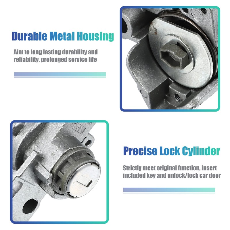 X AUTOHAUX 1 Set Door Lock Cylinder Set Kit with