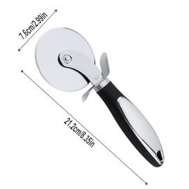 Pizza Cutter Stainless Steel Pizza Cutter Wheel Cut Delicious Pizza with Ease Handle Anti-Slip Dishwasher Safe Suitable for Both Large and Small Pizzas (Black)