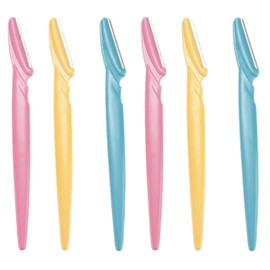 Eyebrow Razor, (6 pack) Exfoliating Tool, Women's Razor, Safety Cap included, Dermaplaning Kit, Face Neck Shaver, Eyebrow Trimmer Brow Razors Fuzz Remover for Women and Men by TradeProvider®