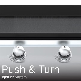 Nexgrill 2-Burner Propane Gas Tabletop Griddle, 19,000 BTUs, 323 SQ In, Stainless Steel Control Panel, Small Portable Propane Griddle for Outdoor Cooking, Camping, BBQs, and More - 820-0061