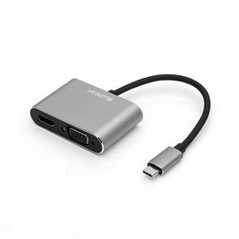 Blupeak USB-C to HDMI 4K 30Hz & VGA 1080P 60Hz Adapter