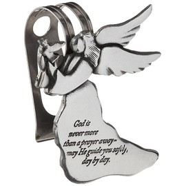 Cathedral Art Guardian Metal, 2 (Abbey & CA Regalo) Clip de Visera de ángel, Dios no es más Que una oración lejos, 1 Unidad (Paquete de 1), Plateado