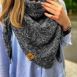 myboshi Rügen Knitting Set for Beginners Including Denim Yarn, Circular Knitting Needle, Instructions and Label, 50% Recycled Denim, 50% Organic Cotton, Blue with Circular Needle