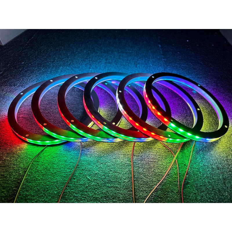 NA 6PCS 6.5" Car LED Speaker Ring Light Kit Dream
