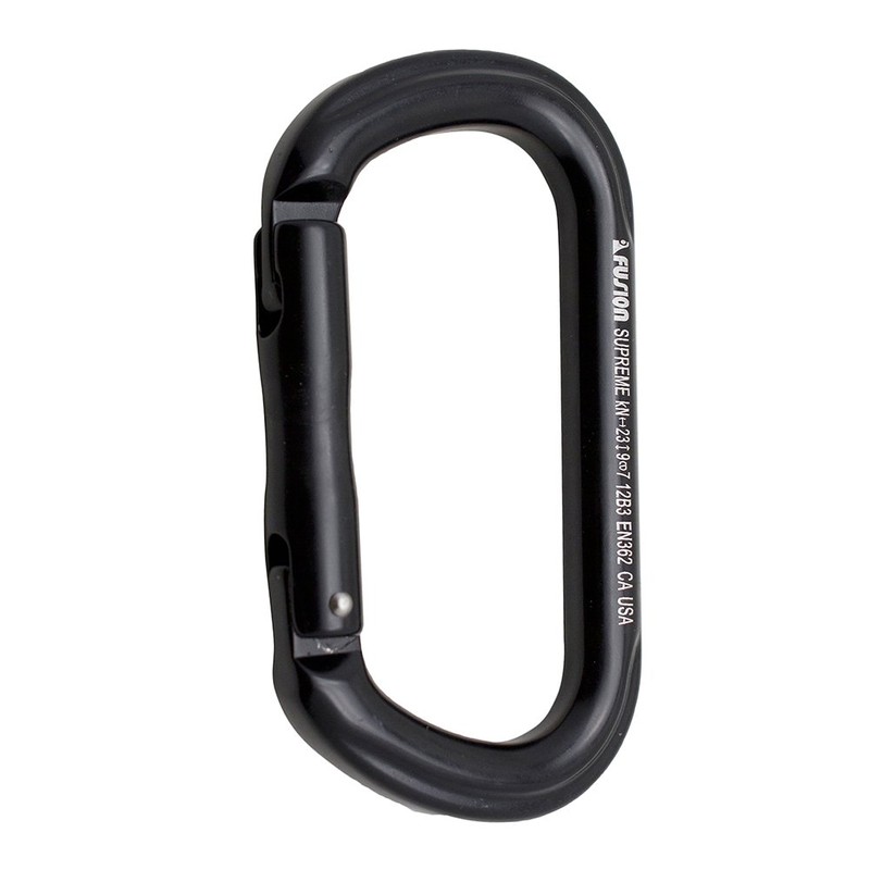 Straight Gate Carabiner - Black, Supreme Oval-Shaped (FP-9318-3-STK-BLK)