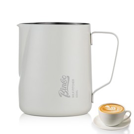 Milk Frothing Pitcher - 350ml Milk Frother Cup for Latte Art, SUS 304 Stainless Steel, Barista-Grade Coffee Milk Jug with Measurement Markings & Precision Spout