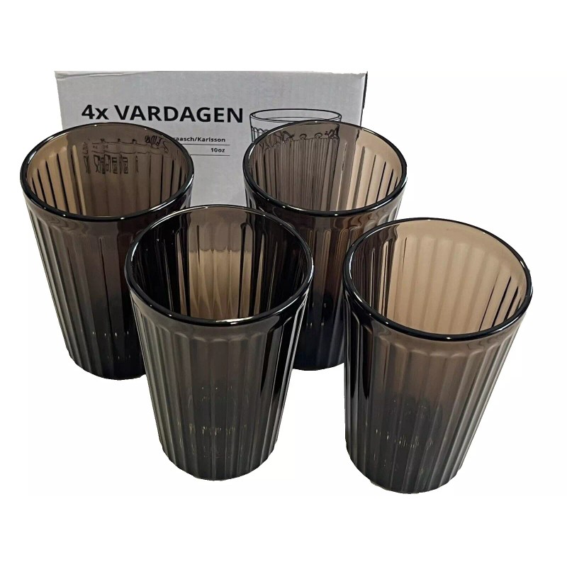 IKEA NEW IKEA 4 Vardagen Glasses Brown Glass 10 oz