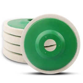 ATOPLEE Thickened 12mm Wool Polishing Wheel Disc,5pcs 4-1/2" x 7/8" Arbor Buffing Wheel for 4.5 Inch Angle Grinder,Wool Felt Polishing Wheel for Metal,Marble,Wood（Hole Diameter:22mm,Thickness:12mm）