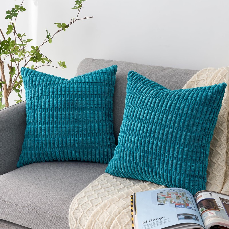 Topfinel Teal Cushion Covers 50cm x 50cm with Invisible Zip