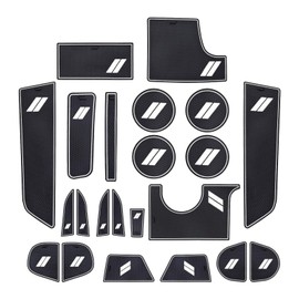 POSAID Anti Dust Mats Cup Holder Insert for Dodge Charger 2023-2015 Custom Fit Door Pocket Mats Center Console Liners for Charger Accessories (22PCS, White Trim)