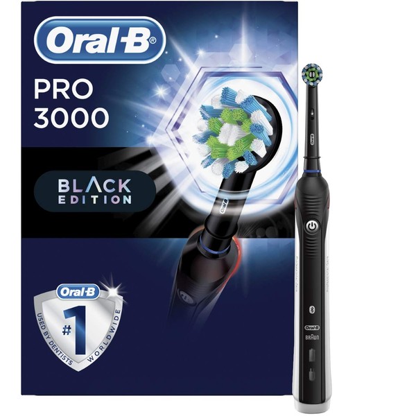 Oral-B 3000 Smartseries Electric Toothbrush with Bluetooth Connectivity, Black Edition, Powered by Braun