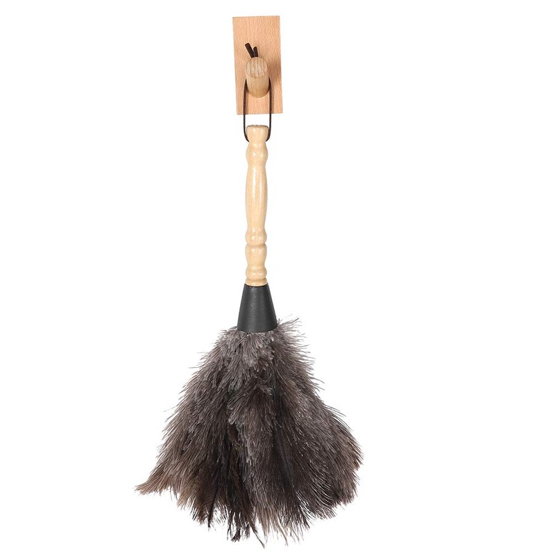 34cm Ostrich Feather Duster Reusable Wooden Handle Dust Removal Anti