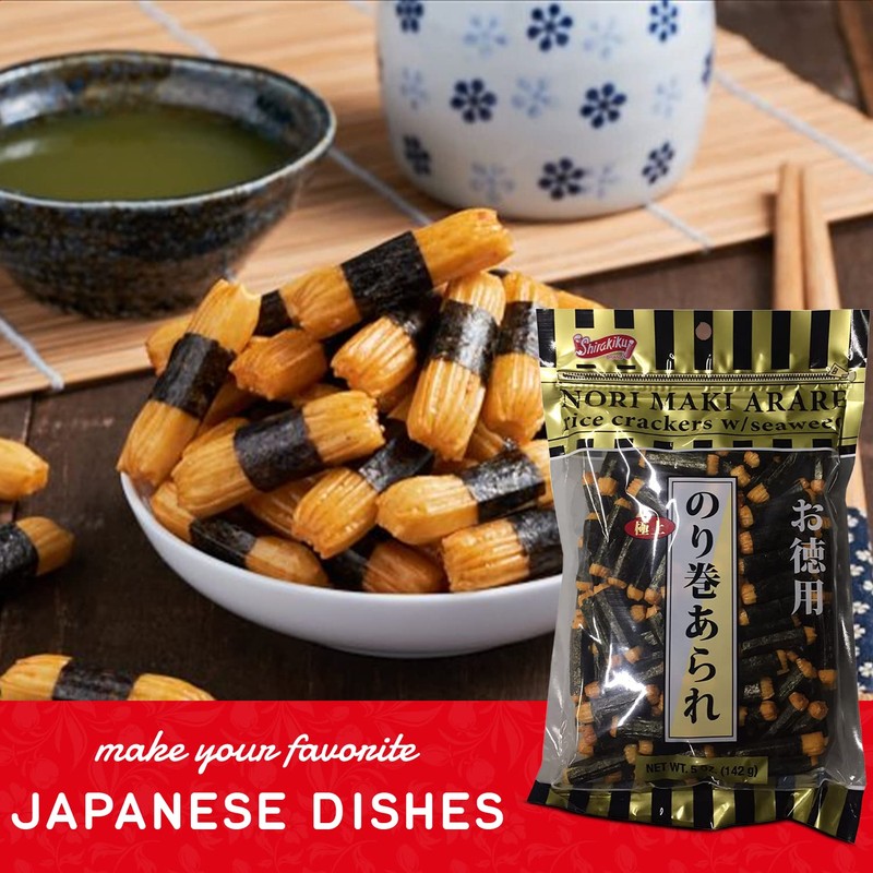 Shirakiku Japanese Nori Maki Arare Rice Crackers with | Glutinous