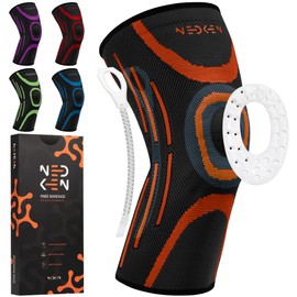 NeDKeN Knee Brace - Knee Brace with Joint Stabilization, Meniscus - Orthosis, Knee Support, Orthopaedic Knee Protection for Patella & Osteoarthritis, Sports & Rehabilitation Bandages (Orange, XL)