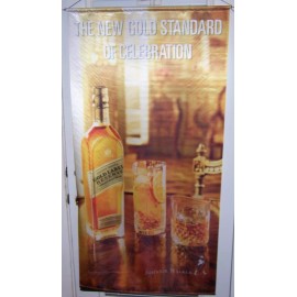 Johnnie WALKER  JOHNNIE WALKER Gold Label  Big Satin Advertising Banner Scotch Whisky Sign