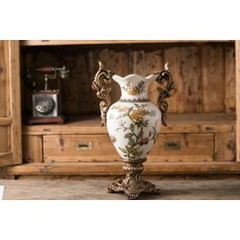 Magcolor Tall Floor Vase Ceramic Vases Modern Home Decor Flower Vase for Shelf Home Décor Tall Creative Flower White Vase 16.5 inch.Sophisticated Vessel for Decorative Branches and Dried Flowers